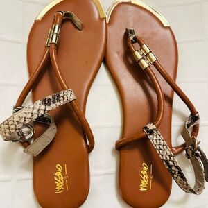 Mossimo Supply Co Brown Tan Thong Sandals